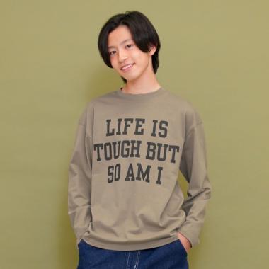 【大人向けサイズあり】【プチプラ】フロントメッセージロゴ長袖Tシャツ