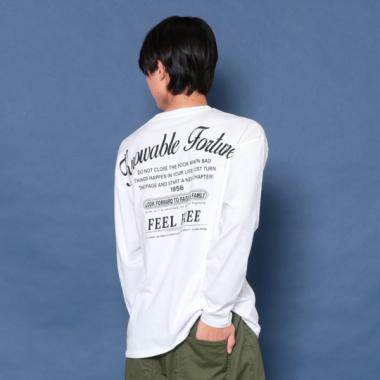 【大人向けサイズあり】【プチプラ】バックメッセージロゴ長袖Tシャツ