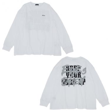 【大人向けサイズあり】【STREET】リフレクタープリントビッグ長袖Tシャツ