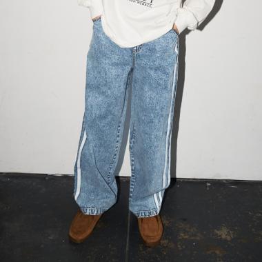 【大人向けサイズあり】デニム・配色ラインパンツ