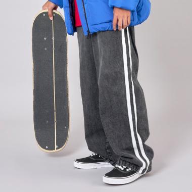 【大人向けサイズあり】デニム・配色ラインパンツ