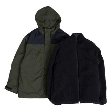 【大人向けサイズあり】【撥水】ナイロン・ボアインナー付き３WAYコート