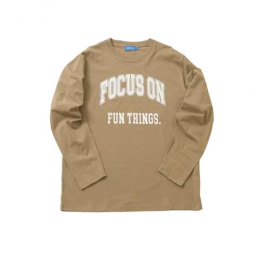 【大人向けサイズあり】【プチプラ】フロントカレッジロゴ長袖Tシャツ