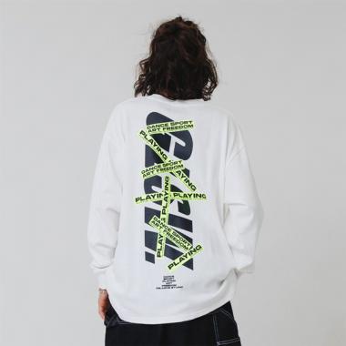 【大人向けサイズあり】【GLSW.】ロゴリフレクタープリント長袖Tシャツ