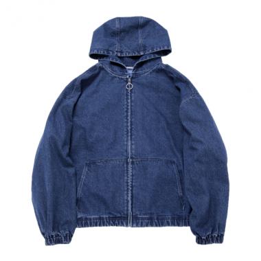 【大人向けサイズあり】フードデニムジップアップジャケット