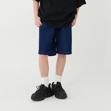 【大人向けサイズあり】冷感デニム・イージーハーフパンツ