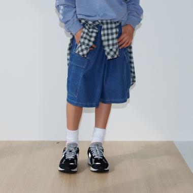 【大人向けサイズあり】冷感デニム・ハーフカーゴパンツ