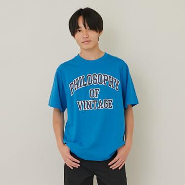 【大人向けサイズあり】【プチプラ】フロントカレッジロゴ半袖Tシャツ