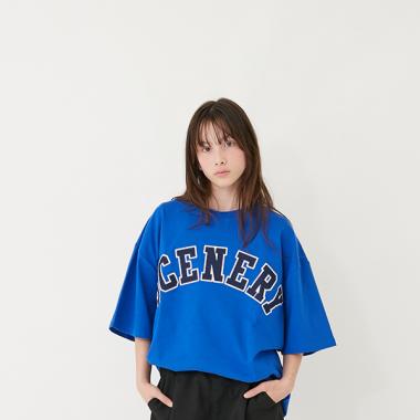 【大人向けサイズあり】【GLSW.】【接触冷感】ハイクールコットン・アーチロゴアップリケ刺しゅう半袖Tシャツ