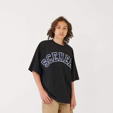 【大人向けサイズあり】【GLSW.】【接触冷感】ハイクールコットン・アーチロゴアップリケ刺しゅう半袖Tシャツ