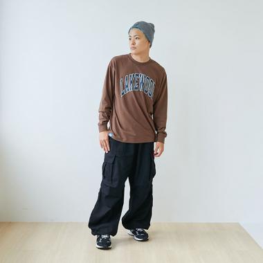 ビッグカレッジフロントプリント長袖Tシャツ