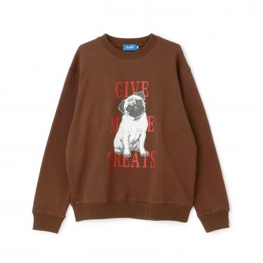 アニマル フロントプリント 裏毛トレーナー