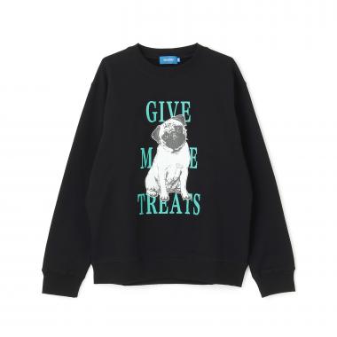 アニマル フロントプリント 裏毛トレーナー