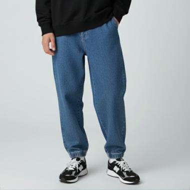 裏起毛ストレッチデニム・ジョガーパンツ