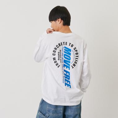 【プチプラ】バックサークルロゴ長袖Tシャツ