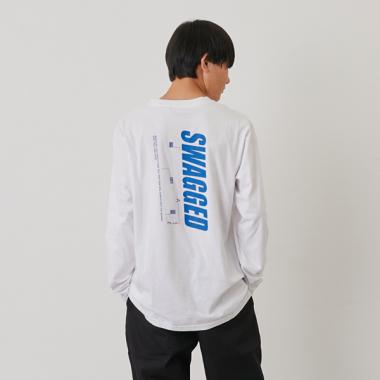 【プチプラ】バックバーチカルロゴプリント長袖Tシャツ