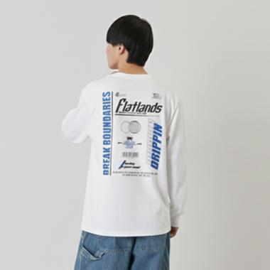 【プチプラ】バック２トーンロゴプリント長袖Tシャツ