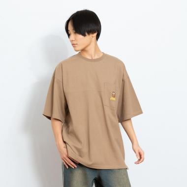 ワンポイント刺しゅうポケット付Tシャツ