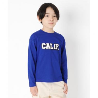 天竺・ドロップショルダープリント長袖Tシャツ