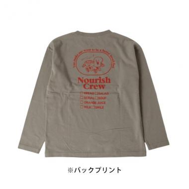 天竺・ドロップショルダープリント長袖Tシャツ