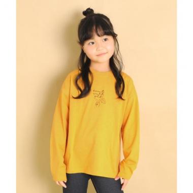 天竺・ドロップショルダープリント長袖Tシャツ