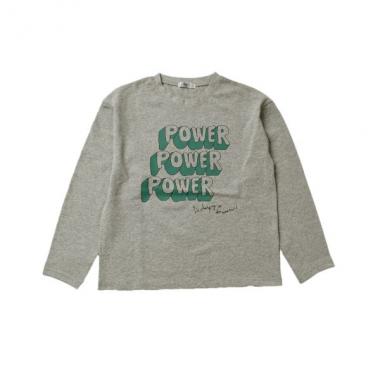 天竺・ドロップショルダープリント長袖Tシャツ