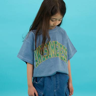 【SKIT0LY】【ヘビーウェイト天竺】ピグメントカレッジプリントTシャツ