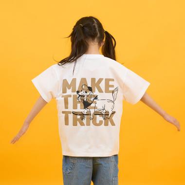 【SKIT0LY】【接触冷感】ハイクールコットン・DOGプリント半袖Tシャツ