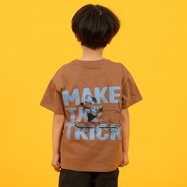 【SKIT0LY】【接触冷感】ハイクールコットン・DOGプリント半袖Tシャツ