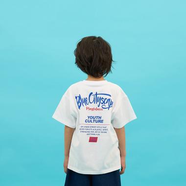 【SKIT0LY】【接触冷感】ハイクールコットン・配色ロゴプリント半袖Tシャツ