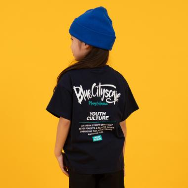 【SKIT0LY】【接触冷感】ハイクールコットン・配色ロゴプリント半袖Tシャツ