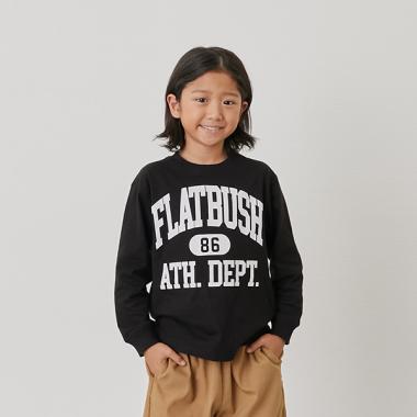 【SKIT0LY】【プチプラ】フロントカレッジロゴ長袖Tシャツ