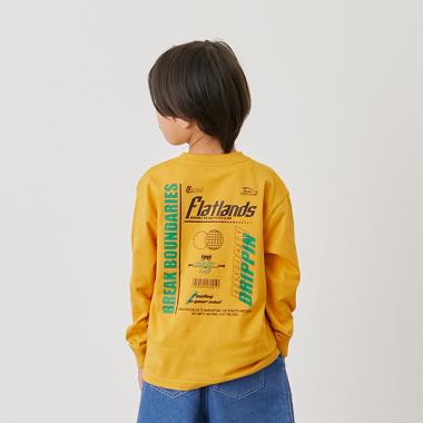 【SKIT0LY】【プチプラ】バック２トーンロゴプリント長袖Tシャツ