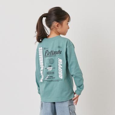 【SKIT0LY】【プチプラ】バック２トーンロゴプリント長袖Tシャツ