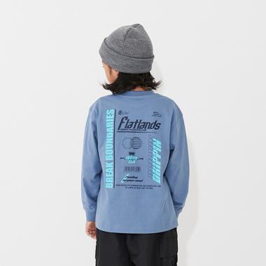 【SKIT0LY】【プチプラ】バック２トーンロゴプリント長袖Tシャツ