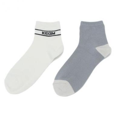 【KIDDIM】ロゴ入り×配色デザインショート丈ソックス2足セット