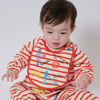 落書き柄ボーダースタイ