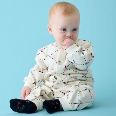 ラビット総柄裏毛カバーオール