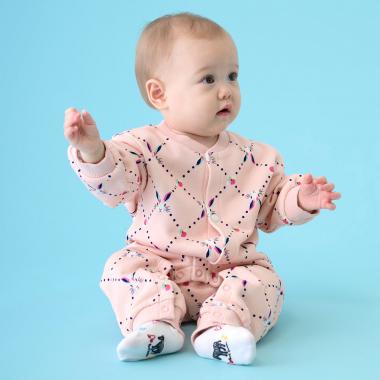 ラビット総柄裏毛カバーオール