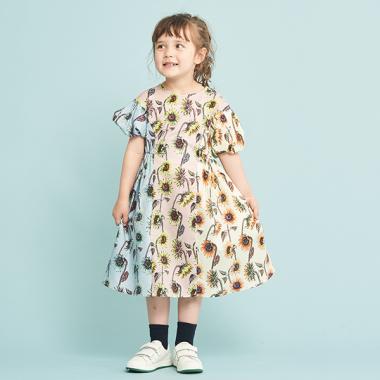 サンフラワープリントワンピース