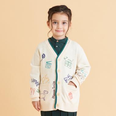 刺しゅうニットカーディガン