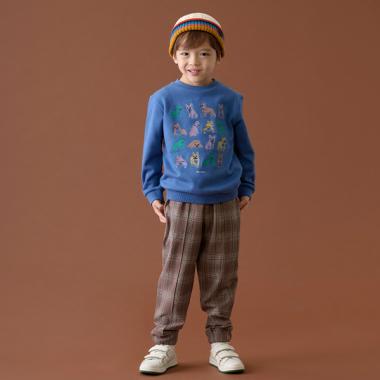 センターシーム先染めロングパンツ