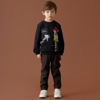 センターシーム先染めロングパンツ