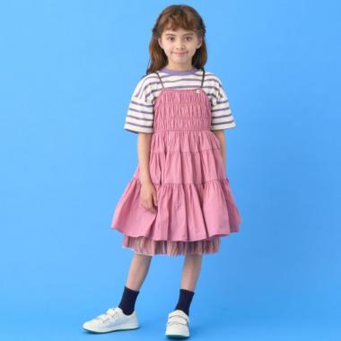 シャーリングナイロンキャミワンピース