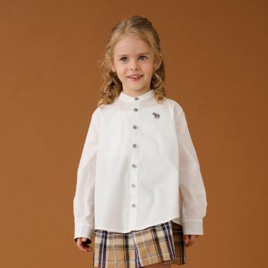 ノーカラー長袖シャツ