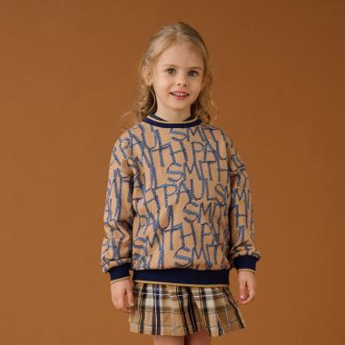 テープロゴ柄裏毛プルオーバー