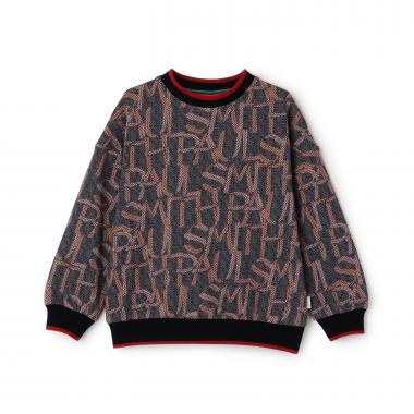 テープロゴ柄裏毛プルオーバー