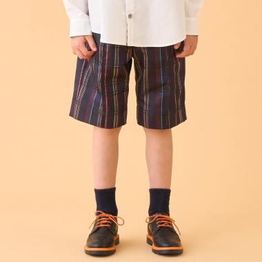 チェックジャカードタフタハーフパンツ