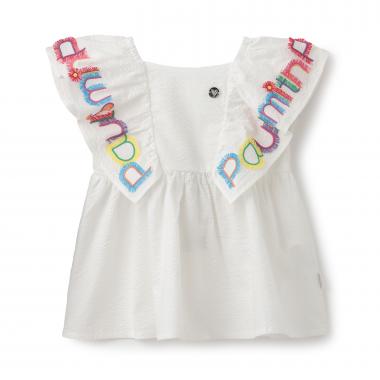 ロゴ刺しゅうラッフルトップ