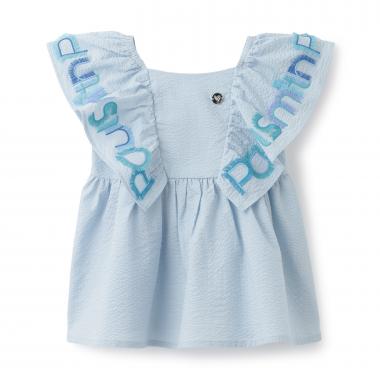 ロゴ刺しゅうラッフルトップ